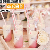 High straight cup Disposable plastic cup Mousse cup Pudding cup Tiramisu cup Dessert cup Hard plastic 50pcs
