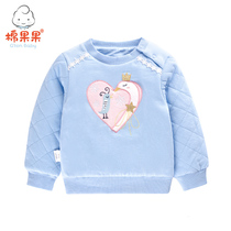 (Shopping mall same model) cotton fruit winter 1-5 year old girl air layer thick long sleeve pullover T-shirt warm sweater