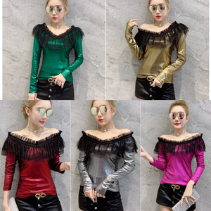 Autumn and Winter New Night Club Bright Cloth Fashion T-shirt