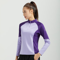 Exploration Womens Speed Dry Long Sleeve T-shirt Upright Collar Breathable Elastic Light Thin Spring Outdoor Leisure Sports Running Speed Dry Clothes