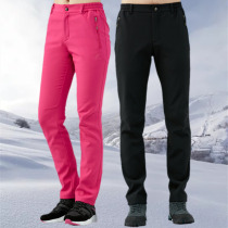 Explore soft shell pants men plus velvet waterproof female stormtrooper pants Elastic windproof warm winter outdoor sports Hiking mountaineering