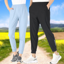 2021 womens new quick-drying pants mens thin outdoor pants breathable elastic loose drawstring sports casual pants