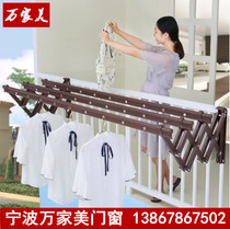 Ningbo balcony outside telescopic drying rack outdoor push-pull drying clothes rack folding drying rack outdoor drying rack clothes drying Rod