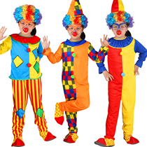Halloween Kids Costumes Kindergarten Stage Performance Costume Suit Boys Girls Show Clown Wig Clown Clothes
