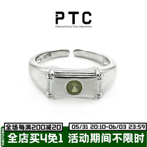 PTC Jane about small crowdzircons inlaid punk tech sense design S925 pure silver opening ring male and female couple section