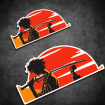 Yunchuang car stickers Chaos samurai cartoon car stickers scratches to cover Japans two-dimensional waterproof reflective stickers