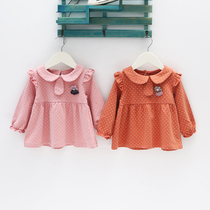 (Broken code clearance) baby doll collar child coat cotton girl Spring and Autumn new female baby long sleeve
