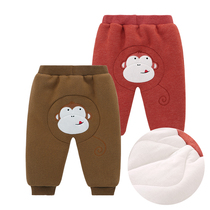 Childrens pants men and women baby cotton pants baby pants cartoon 3 cute winter warm pants cotton pants 0-1 years old