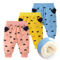 (Broken code clearance) newborn baby winter pants male baby plus velvet warm pants Girls cute out trousers