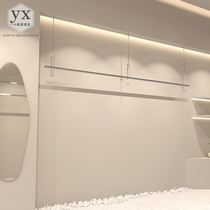 Clothing Store Steel Wire Hanging Clothes Pole Display Hanger Stainless Steel Suspended Hanger Windows Acrylic Show Shelf Custom