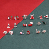 Buy one send a s925 pure silver snowflake with a female Jane Yoon Department elk earrings student bestie Christmas present