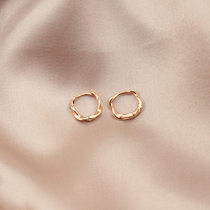 2022 new wave s925 silver round ear button female Korean temperament 100 hitch lukewarm and small crowdsourced design twist earrings