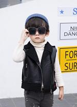 Baby waistcoat male autumn winter plus suede thickened leather coat 2018 new children cashmere vest girl warm outer wear