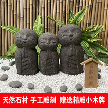 Small monk stone carving Japanese courtyard Zen Little Monk Liangyuan Kangyuan Sitang Buddha Statue Stone Landscape Garden Outdoor Orbents
