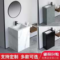 Personality custom Rock plate column Basin light luxury outdoor floor integrated wash basin simple art toilet washbasin