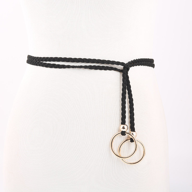 金属小铁环腰带女编制春夏配连衣裙装饰衬衫简