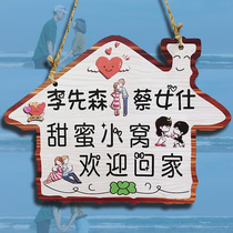 Room decoration listed creative cute couple House Rules home set home custom warm sign small pendant
