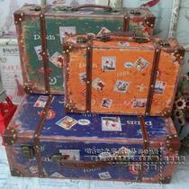 Vintage vintage suitcase wooden box props box antique suitcase props do old ornaments storage box