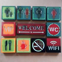 Retro creative Bar Cafe milk tea shop three-dimensional wall hanging lamp American creative wall decoration LED signs