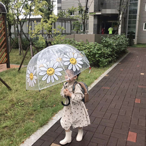 INS Nordic Sunflower Children Umbrella Wind-Proof Rain-Proof Baby Cute Street Pictures Flowers Small Umbrellas Photo Gods