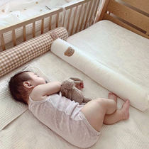 INS North Eurowind Childrens Bed Wall Gear Pure Cotton Plaid Cylindrical Pacification Holding Pillows Baby Anti Kick Bed Surround Breakable Wash