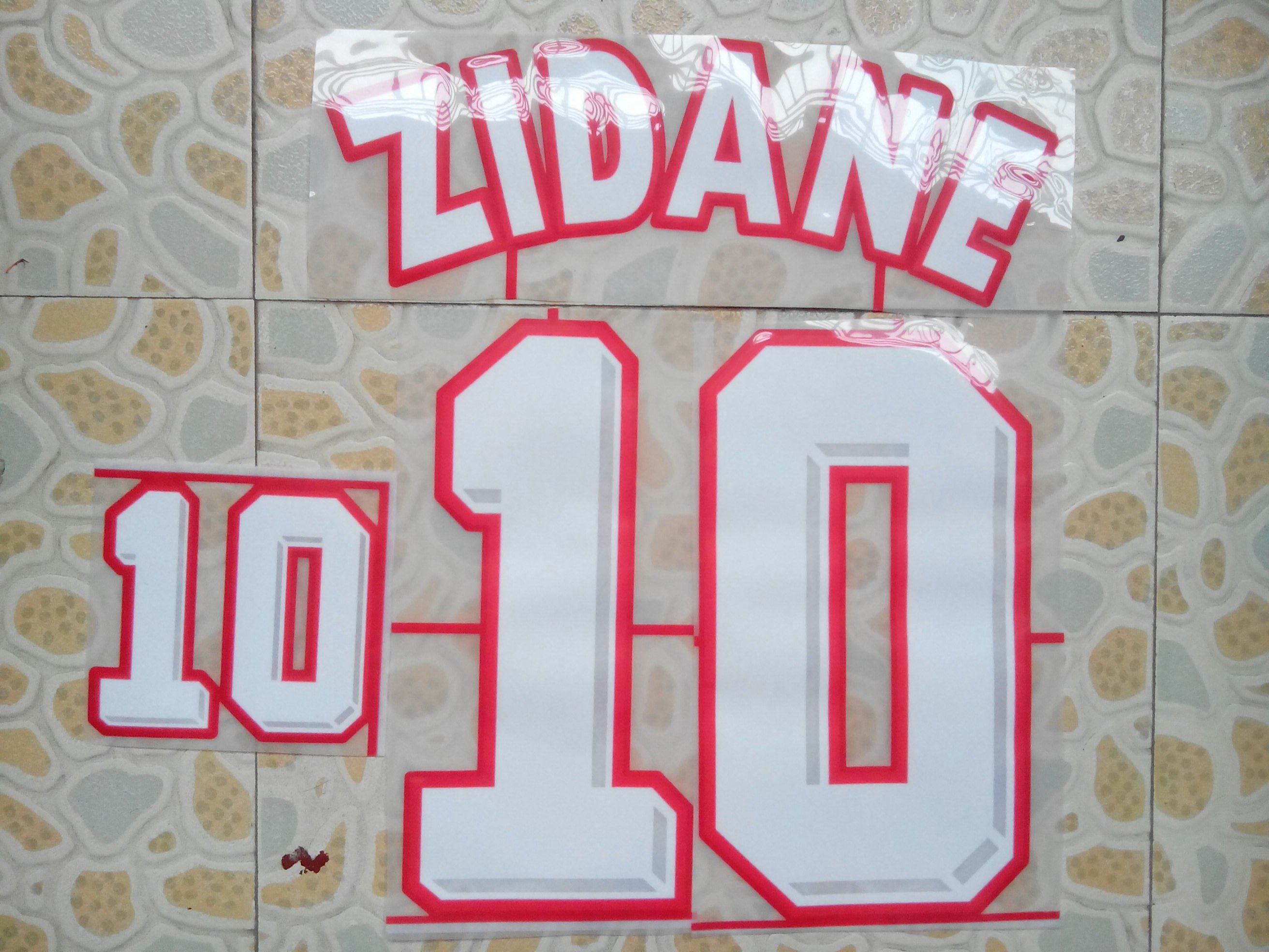 复古法国植绒 齐达内 zidane 10号 球衣印号 号码纸胶印烫画