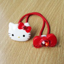 Cartoon bright diamond hair rope ponytail head rope Hairband red pink single price
