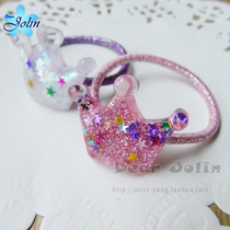 Bright Crystal Crown Hairband small hair rope girl head rope single price