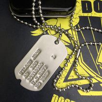 Single piece American imported stamping World War II notch US Military identity card concave soldier Military nameplate Dog tag Hip hop pendant