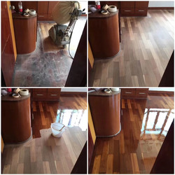 Shenzhen wooden floor renovation, color change, old solid wood floor aging, paint peeling, various scratches, polishing, brushing and paint