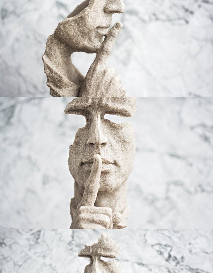 简约现代创意沉默是金工艺品摆件复古雕塑办公室客厅艺术品装饰品