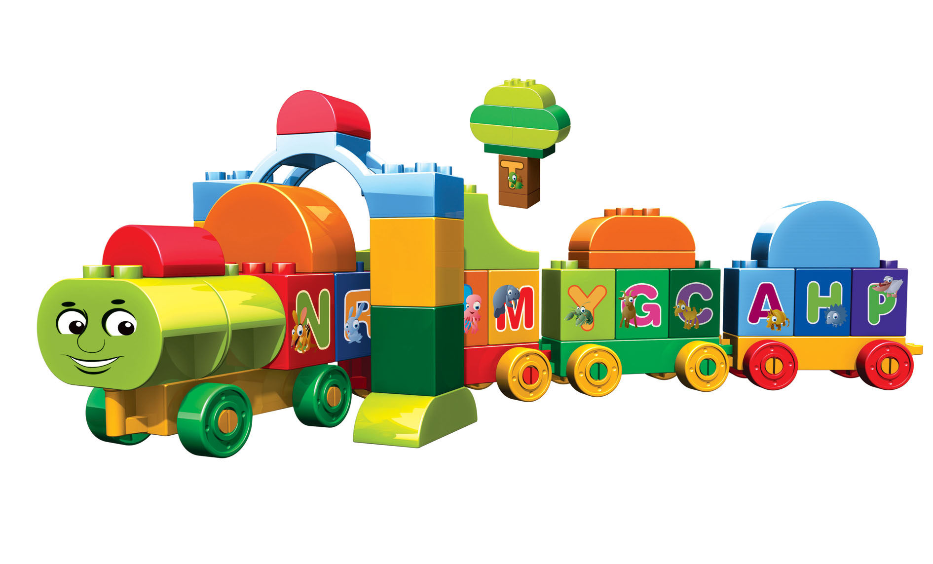 大颗粒儿童早教拼装拼插塑料积木小孩玩具字母数字火车1-3-5-9岁