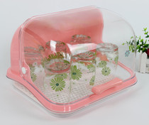 Kitchen rack with lid milk bottle storage box tableware cup drain rack bowl chopsticks storage box