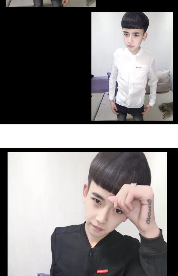 大叔型男店快手红人赵中阁同款时尚修身白色外套社会精神小伙男装_7折