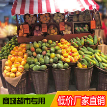 Wood-flower Car Supermarket Scenario Display Props Fruit Vegetable Styling Creatively Pile Head Shelves