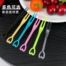 Fruit fork disposable independent packaging transparent plastic small fork crystal dim sum cake fork fruit stick fruit insert
