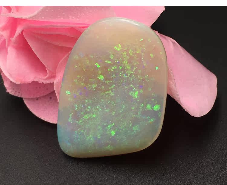 现货澳大利亚crystal opal冰种澳宝宝石七彩贵欧泊原石戒面克拉计