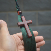 Car pendant cross tassel jewelry car red Ebony JDJ gift lettering for boys and girls in the car