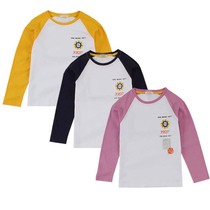 Clear boy pure cotton splicing long sleeves of large children cartoon gas circle tops T-shirt new pa** childrens clothing