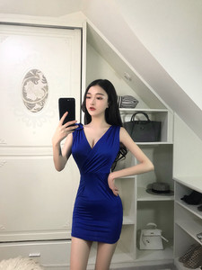 Nightclub sexy bow hip dress