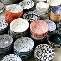 DearDali Japanese underglaze color ceramic tableware Dessert small bowl High foot bowl Anti-scalding small soup bowl Household rice bowl