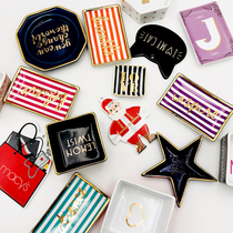 Deardali beauty single r * sanna European style ins wind gold plate Ceramic shape mini jewelry storage plate