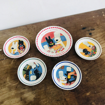 DearDali Japanese rabbit plate dish set Hand-painted ceramic plate underglaze color household rice plate Soup plate small plate