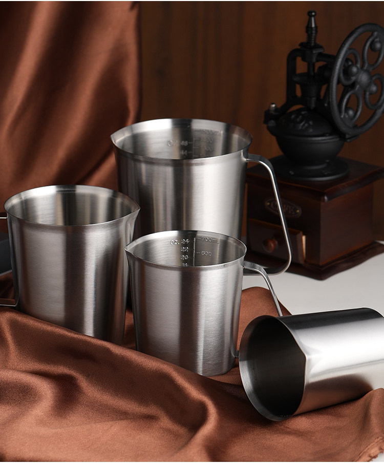 304不锈钢量杯带刻度烘焙咖啡奶茶店计量克度杯10002000ml2l加厚