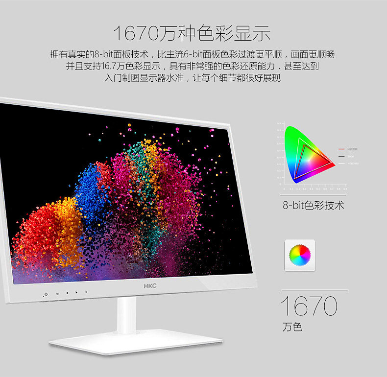 hkcp4000显示器238寸白色ips屏护眼不闪窄边框dvivga
