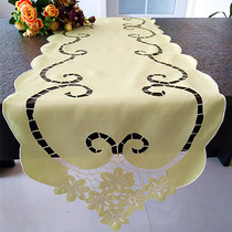Foreign trade European pastoral fabric embroidery table flag embroidery hollow tablecloth tea table flag towel shoe cabinet turban