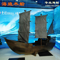 Factory custom wooden pirate landscape boat interior decoration antique seafood bar Craft boat solid wood handmade