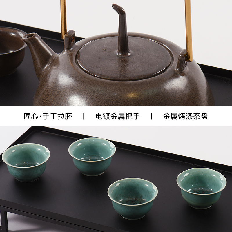 New Chinese style adornment ceramic teapot tea tea tea tray handicraft indoor tea set between example furnishing articles