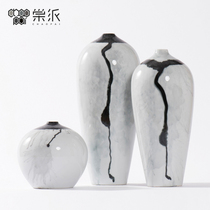 Chinese classical hand-painted black and white ceramic flower arrangement Vase decoration Furniture City shop window ancient frame porcelain decoration