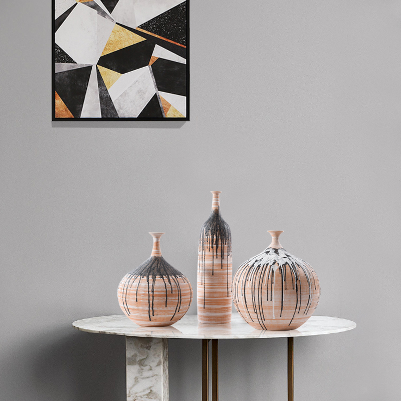 Postmodern new Chinese art of ceramic vase furnishing articles sitting room tea table table soft outfit pot belly decoration